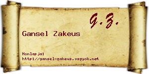 Gansel Zakeus névjegykártya